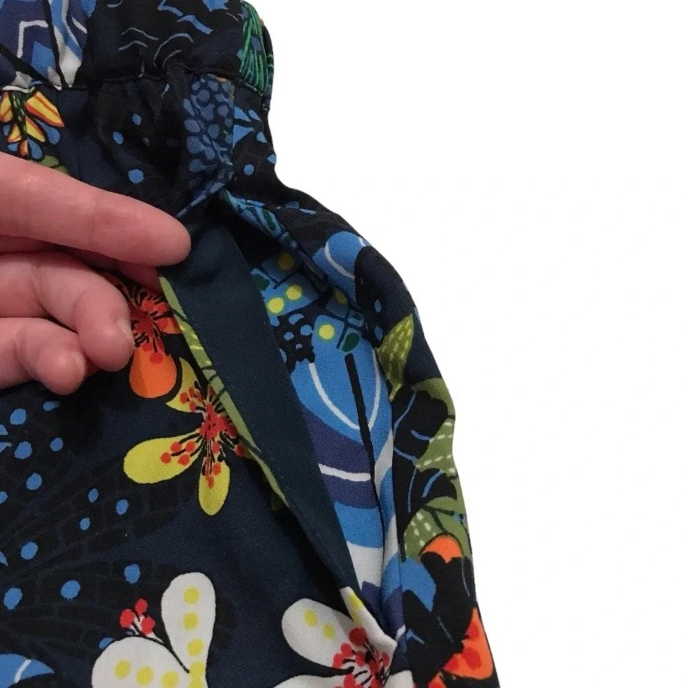 LOFT Tropical Floral Skirt, Hummingbird Boho Elastic Waist Pull On Petite Small - Picture 7 of 12